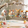 thumbnail image 3 of Easter Bunny Egg Ornament Set of 6, Acrylic Car Hanging Decor, Spring Holiday Decoration for Home Rearview Mirror(Multicolor-B), 3 of 6