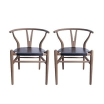 Noble House Hounker Rustic Faux Leather Dining Chairs, Set of 2, Black, Antique