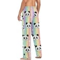 thumbnail image 6 of FREEAMG Rainbow Panda Pajama Pants for Men, Men's Separate Bottoms, Pure Cotton Comfortable Lounge Pants（139）, 6 of 7