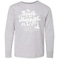 thumbnail image 3 of Inktastic The Beach is My Happy Place with Palm Trees Long Sleeve Youth T-Shirt, 3 of 5