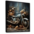 thumbnail image 2 of Designart "Floral Adventure On The Rustic Bike I" Motorcycle Floater Framed Wall Art Living Room, 2 of 5