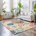 thumbnail image 3 of Area Rugs 3'x5', Boho Morocco Carpet Runner Indoor Outdoor Rugs Home Decor Aesthetic, Retro Farmhouse Ethnic Neutral Aesthetic Non Slip Mats Washable Accent Rug for Living Room Bedroom, 3 of 8