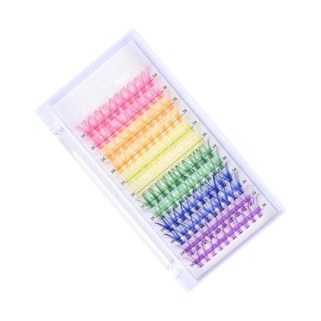 Extensiones de pestañas de colores en racimos Yuyangstore 14 mm y 16 mm 6 colores