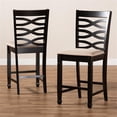thumbnail image 5 of Baxton Studio Lanier Modern and Contemporary Sand Fabric Upholstered Espresso Brown Finished Wood Counter Height Pub Chair Set (Set of 2), 5 of 7