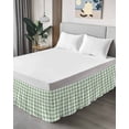 thumbnail image 4 of Sage Green Buffalo Plaid Wrap Around Bed Skirts for Queen Bed 18" Drop,Bed Skirt with Adjustable Elastic Belt Dust Ruffle Bed Valance for Bedroom Hotel Green White Checkered Farmhouse Bed Frame Cover, 4 of 7