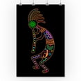 thumbnail image 3 of Kokopelli, Colorful, Tribal Inspired Theme (36x54 Giclee Gallery Art Print, Vivid Textured Wall Decor), 3 of 3