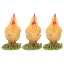 STRANDCHIC 3Pcs Chicken Figurine Resin Decoration Lifelike Design