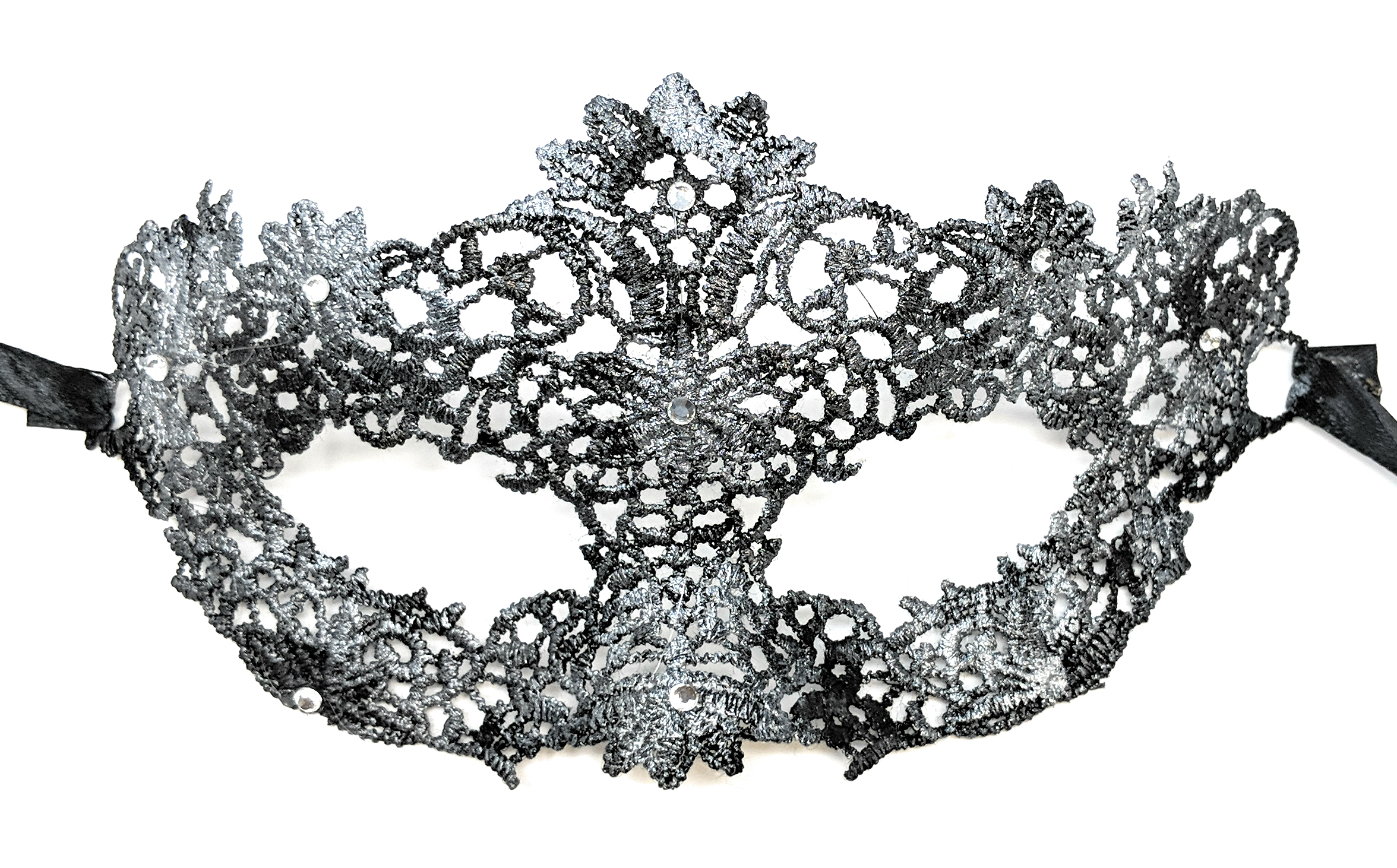 Sucrain Maskerade-Maske Für Damen – Schwarzes Blumen-Design, 19x16 Cm, Mit Verstellbaren Bändern