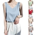 thumbnail image 6 of Turilly Womens Sleeveless Satin V-Neck Tanks Fashion Ladies Casual Solid Color Camisole Summer Tops, 6 of 6
