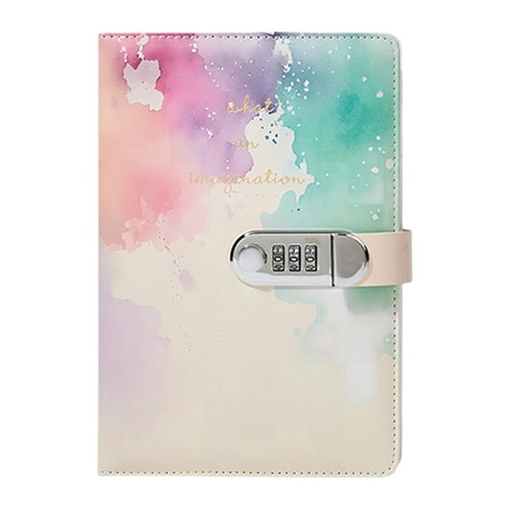 Leather Journal Hardcover Notebook Planner with Combination Lock Password Diary