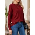 thumbnail image 2 of DOKOTOO Womens Sweaters 2024 Casual Crewneck Long Sleeve Lightweight Pullover Sweater Knit Tops, 2 of 6