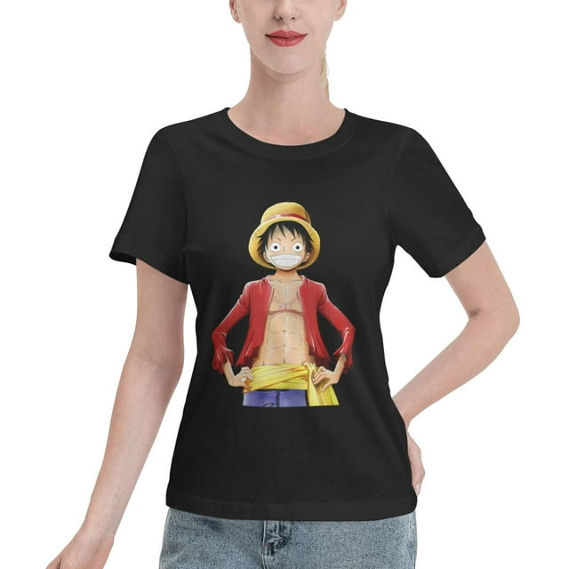 Women's Basic Short Sleeve T-Shirt One Piece Luffy