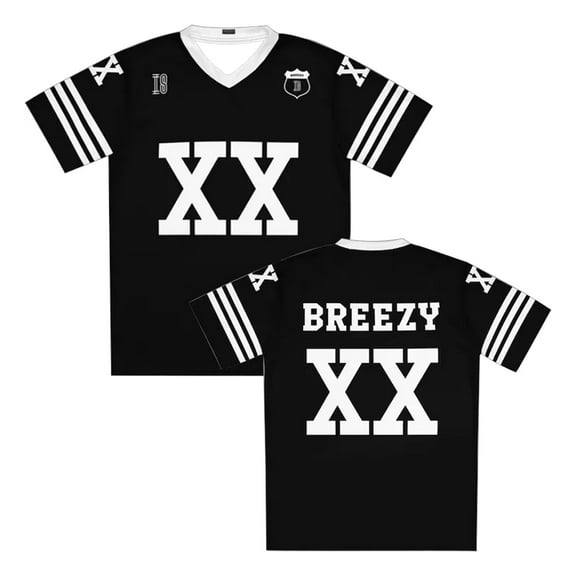 Breezy Bowl XX Merch Football Jersey Shirts V-Neck Short Sleeve T-shirt Women Men Streetwear Tops