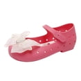 thumbnail image 2 of BXJX Girls Dress Shoes, Non Slip Bow Ankle Strap Flat Heel Kids Princess Shoes Pink Size 10.5 Little Kids, 2 of 9