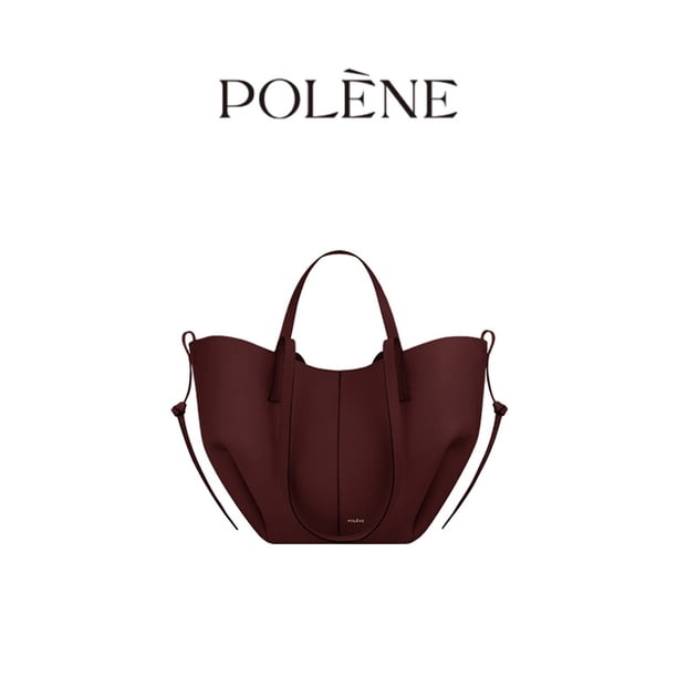 Bolso tote pequeño de piel color cereza negro de gran capacidad