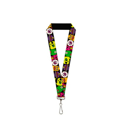 Bright Colorful Scary Alien Monster Eyeball Faces Lanyard