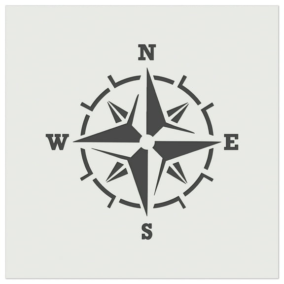 Vintage Nautical Compass Rose DIY Cookie Wall Craft Stencil - 5.5 Inch