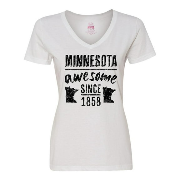 Inktastic Minnesota Awesome Since 1858 Women's V-Neck T-Shirt