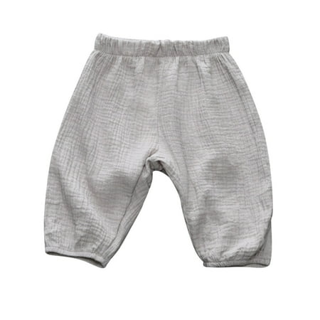 

QYZEU Teen Boy Shorts Preschool Boy Clothes Toddler Kids Baby Boy Girl Cotton Linen Elastic Basic Long Pants Bloomers Casual Joggers