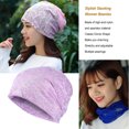 thumbnail image 4 of Qarigey Gorro de nailon y LICRA para mujer, gorros con estilo, accesorios ajustables para la cabeza, gorro de punto, tocado de otoño, azul Sombreros Violeta Qarigey AP011230-02, 4 of 6