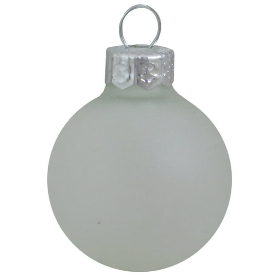 Whitehurst Petite Matte Finish Glass Christmas Ball Ornaments - 1.25" (30mm) - Frost - 40ct