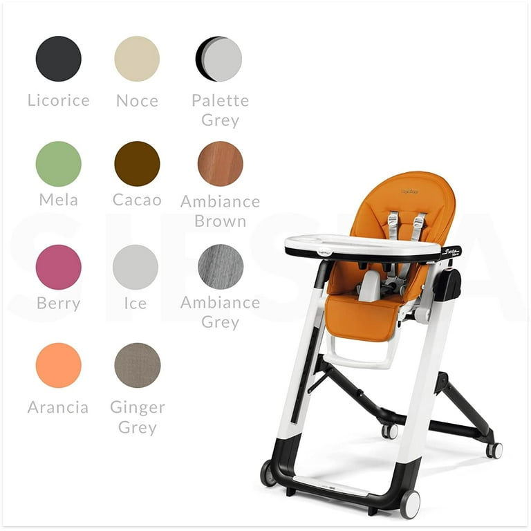Peg Perego Siesta Multifunctional Compact Folding High Chair From Birth to  Toddler Recliner and High Chair Made in Italy Arancia (Orange) 