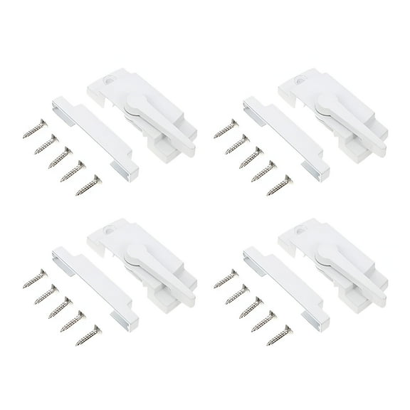 TALENO Sliding Window Lock Latch for Windows Latches Old Fashioned Push and Pull White Zinc Alloy Child 4 Pcs