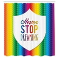 thumbnail image 3 of Ambesonne Inspirational Shower Curtain, Rainbow Words, 69"Wx84"L, Multicolor, 3 of 5