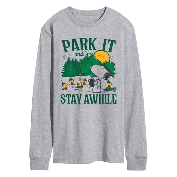 Peanuts - Park It And Stay Awhile - Men's Long Sleeve Graphic T-Shirt