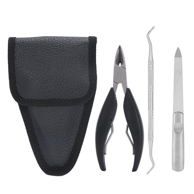 Juego de 3 alicates de acero inoxidable para ranurar uñas, limas para uñas, herramienta de manicura y pedicura.