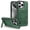 Darkgreen, variant on Magnetic Case For iPhone 16 Pro Max,Compatible with MagSafe,Built-in Foldable Kickstand for Vertical & Horizontal View,Shockproof Protective PU Leather Case For iPhone 16 Pro Max,Brown