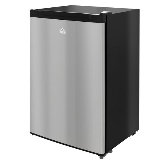 Compact Upright Freezer 3 Cu Ft - Adjustable Thermostat, Reversible Door, Mini Freezer for Apartment, Dorm, Office - Silver