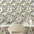 thumbnail image 2 of Ambesonne Spring Peel & Stick Wallpaper for Home, Butterflies Orchid Flowers, 13"x100", Jade Green and Pale Eggplant, 2 of 5