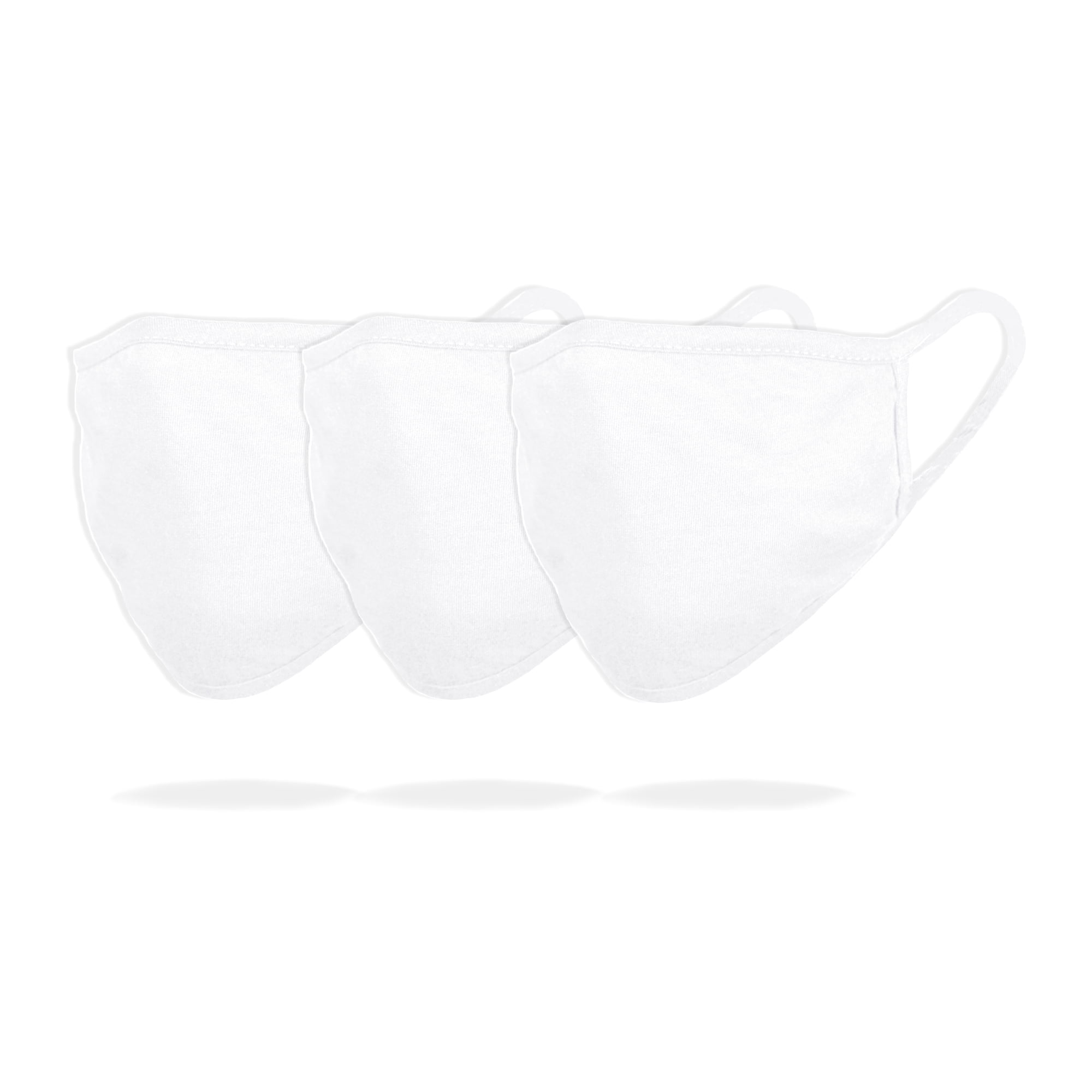 DALIX 3 Pack Premium Cotton Mask Reuseable Washable in White Made in USA