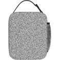 thumbnail image 3 of Lunch Bags For Women/Men Silver Glitter Insulated Lunch Bag For Work Office Picnic Lunch Cooler Bag With Adjustable Shoulder Strap, 3 of 6