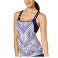 thumbnail image 4 of Jag Women’s Chevron Cross-Back Top Swimsuits, Purple, Small, 4 of 4
