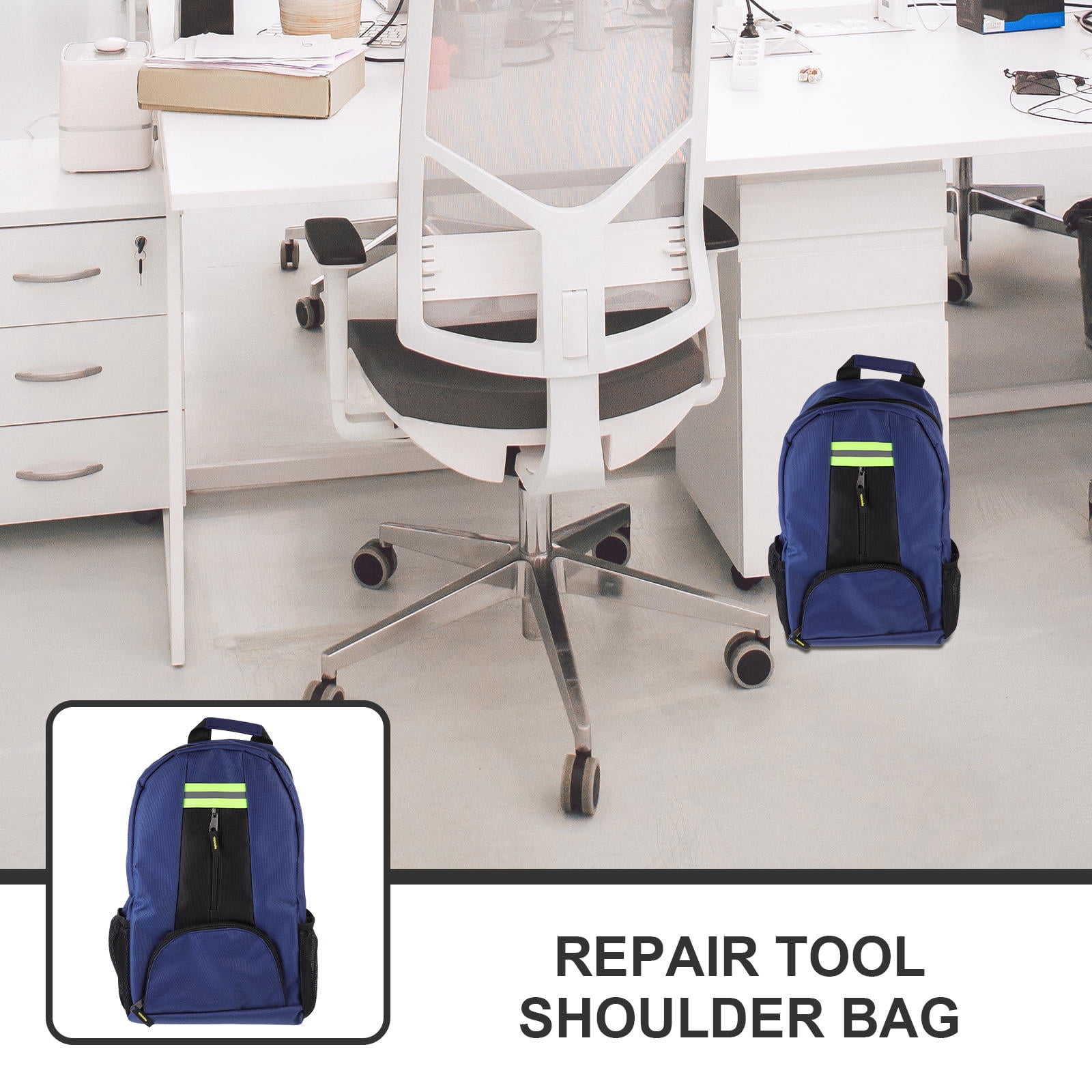 Hemobllo Durable Tool Carrying Bag Multifunctional Tools Backpack Canvas Sky Blue 1Set for Maintenance