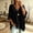 Black v neck bell sleeve top women a1, variant on Women's V Neck Flare Bell Sleeve Casual Top Boho Flared Three Quarter Length Blouse Fashion Fall Spring Outfit, Light Blue 2XL