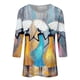 thumbnail image 5 of Xuyuer Women's Leisure Print Round Neck Three Quarter Sleeve Loose T-Shirt, Casual 3/4 Sleeve Top for Spring Summer Everyday Fashion and Relaxed Weekend Style, 5 of 5