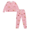 thumbnail image 4 of Yuyamidu Christmas Bell Pajama Set of 2 Pink Women's Long Sleeve Night Top and Long Pants with Pockets Size 2XL Candy Canes Round Neck Sleepwear for Yoga Sleep Jogger Pjs, 4 of 7