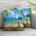 thumbnail image 3 of Orinice sailboat Graphic Decorative Throw Pillow Cover for Home Couch 12x12in, 3 of 5