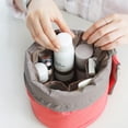 thumbnail image 4 of Cosmetic Bags Women Makeup Bags Drawstring Bucket Toiletry Bag Bathroom Storage Carry Cases Waterproof Make up Pouch Foldable Travel Cosmetic Organizer, 4 of 5