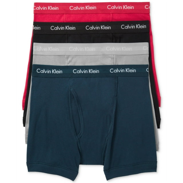 Calzoncillos tipo bóxer de algodón Calvin Klein para hombre, paquete de 4, multicolor, extragrande Calvin Klein Calzoncillos boxer