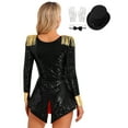 thumbnail image 2 of iiniim Women's Circus Ringmaster Costume Ringleader Cosplay Bodysuit Stage Shows Halloween Fancy Dress Up Black M, 2 of 7