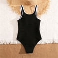 thumbnail image 6 of Shadoumai Girls One Piece Swimsuit Size 5-6 Scalloped Ribbed Girls Swimwear Tankini Quick Drying Cute Floral Print Girls Dress Up Clothes Summer Girl's Swimwear Ruched Adjustable Strap, 6 of 7
