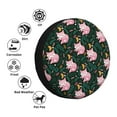 thumbnail image 4 of Salouo Pink Sleeping Fox Print Spare Tire Cover 14-17 inch Spare Tire Protector Universal Tough Tire Wheel Cover for Trailer SUV and Truck-15 inch, 4 of 6