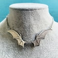 thumbnail image 5 of US 2 Pcs Black Silver Gothic Bat Wing Pendant Necklace Halloween Holiday Gift, 5 of 5