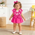 thumbnail image 2 of RMGVDSD Baby Girl Clothes Girls Romper Dress Sleeveless Floral Bowknot Rompers Bodysuits Headband Cute Summer Clothes Set 12-18 Months, 2 of 6