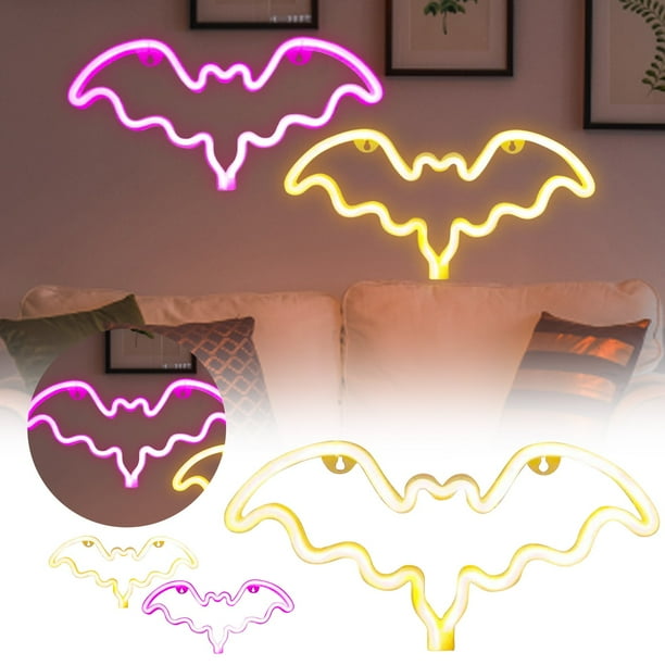 Luces de Halloween con forma de murciélagos. Luces LED con pilas para decoración interior y exterior. Perfectas para fiestas de Halloween y para crear ambiente