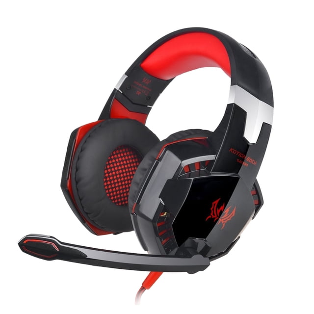 Auriculares para juegos HiFi estéreo envolventes con cancelación de ruido con micrófono HD para juegos de PC Computadoras Auriculares para juegos, rojo Vogacara EL2426-03B